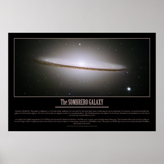 HUBBLE - Die SOMBRERO GALAXY Poster (Vorne)