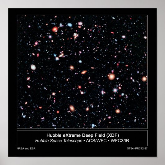 Hubble Extreme Deep Field Pressemitteilung Poster (Vorne)