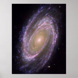 Hubble - Galex - Spitzer Composite Image von M81 Poster