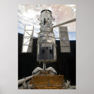 Hubble Space Telescope in Atlantis cargo bay Poster