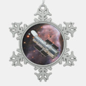 Hubble-Teleskop Schneeflocken Zinn-Ornament (Vorderseite)