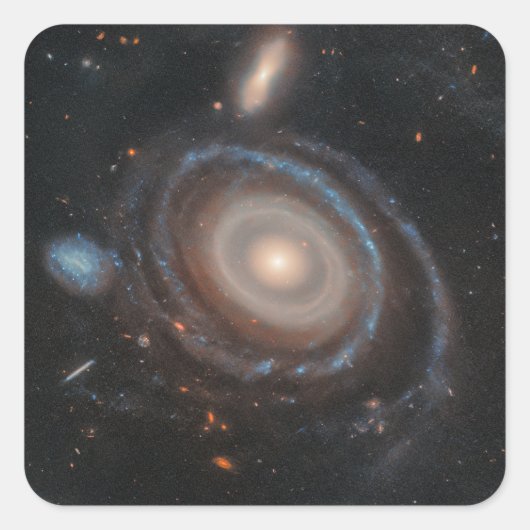 Hubble Weltraumteleskop Bullseye Galaxy Quadratischer Aufkleber (Vorderseite)