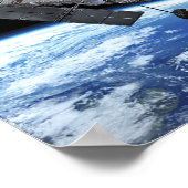 Hubble-Weltraumteleskop im Erdumlaufbahn-NASA-Foto Poster (Ecke)