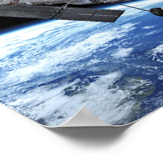 Hubble-Weltraumteleskop im Erdumlaufbahn-NASA-Foto Poster (Ecke)