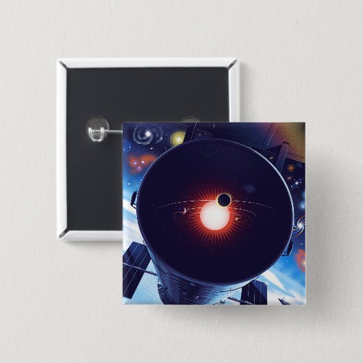 Hubble-Weltraumteleskop-Poster. Button (Vorne & Hinten)