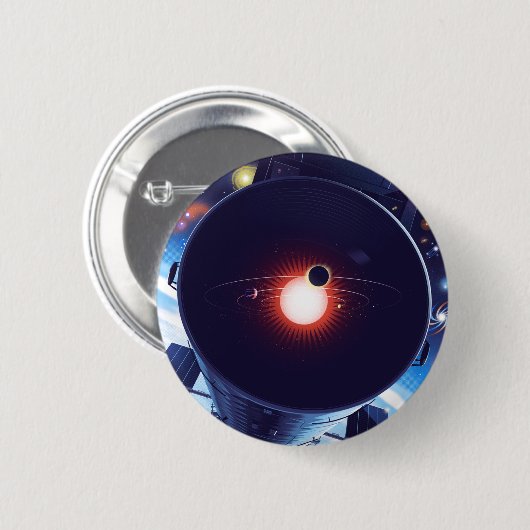 Hubble-Weltraumteleskop-Poster. Button (Vorne & Hinten)
