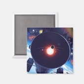 Hubble-Weltraumteleskop-Poster. Magnet (Vorderseite/Rückseite)