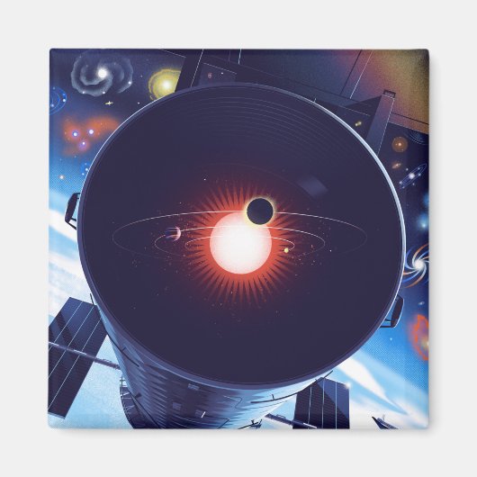 Hubble-Weltraumteleskop-Poster. Magnet (Vorne)