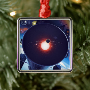 Hubble-Weltraumteleskop-Poster. Ornament Aus Metall