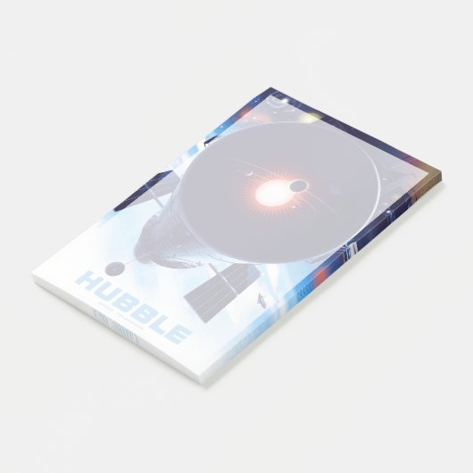 Hubble-Weltraumteleskop-Poster. Post-it Klebezettel (angewinkelt)