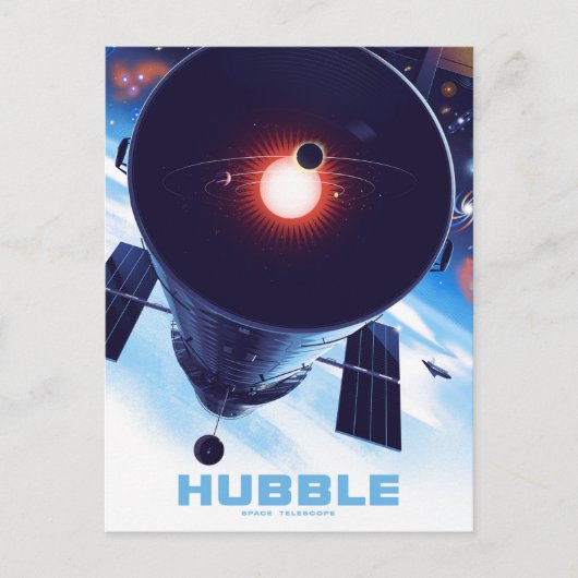 Hubble-Weltraumteleskop-Poster. Postkarte (Vorderseite)