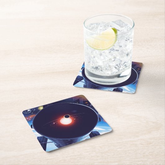 Hubble-Weltraumteleskop-Poster. Rechteckiger Pappuntersetzer (Vor Ort)