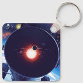 Hubble-Weltraumteleskop-Poster. Schlüsselanhänger (Rückseite)