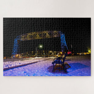 Hubbrücke Duluth Minnesota mit Ukraine-Farben Puzzle