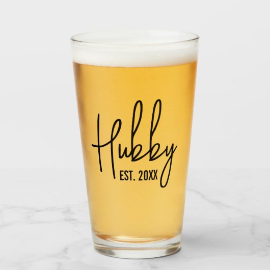 Hubby-Bierglas-Geschenk Glas (Vorne (Gefüllt))