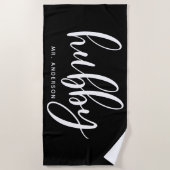 Hubby Black and White New Groom Strandtuch (Vorderseite)