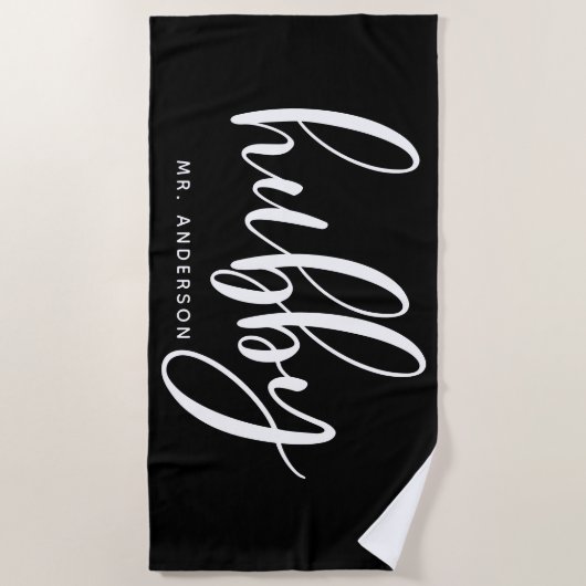 Hubby Black and White New Groom Strandtuch (Vorderseite)