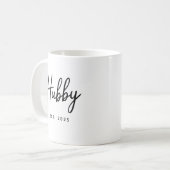 Hubby Black Script Typography Established Year Kaffeetasse (Vorderseite Links)