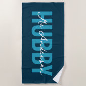 Hubby Blue Monogram Honeymoon Strandtuch (Vorderseite)