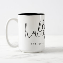 "Hubby" Couple-Tasse | Jahrestag | Hochzeit Zweifarbige Tasse