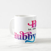 Hubby Couple Wedding Anniversary Custom Color Kaffeetasse (Vorderseite Links)
