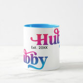 Hubby Couple Wedding Anniversary Custom Color Tasse (Zentrum)