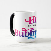 Hubby Couple Wedding Anniversary Custom Color Verwandlungstasse (Vorderseite Links)