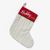Hubby - Das weiße und grüne Stripes-Hubby Kleiner Weihnachtsstrumpf (Vorderansicht (hängend))