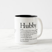 Hubby Definition Zitat Schwarz-Weiß-Moderne Zweifarbige Tasse (VorderseiteRechts)