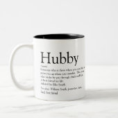 Hubby Definition Zitat Schwarz-Weiß-Moderne Zweifarbige Tasse (Links)