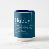 Hubby Definition Zitat Spaß Modernes Blau Zweifarbige Tasse (Mittel)