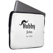 Hubby Ehemann Name Datum Jahr Schnurrbart einfach Laptopschutzhülle (Vorne Rechts)