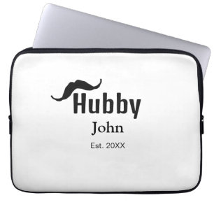 Hubby Ehemann Name Datum Jahr Schnurrbart einfach Laptopschutzhülle