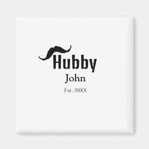 Hubby Ehemann Name Datum Jahr Schnurrbart einfach Magnet