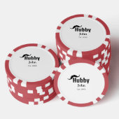 Hubby Ehemann Name Datum Jahr Schnurrbart einfach Pokerchips (Stapel)