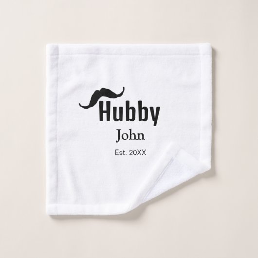 Hubby Ehemann Name Datum Jahr Schnurrbart einfach Waschlappen (Waschlappen)