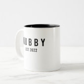 Hubby Est 2022 als Junggeselinnen-Abschied Zweifarbige Tasse (Vorderseite Links)