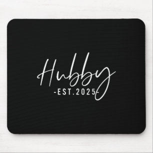 Hubby Est 2025 Just Married Honeymoon Husband Wedd Mousepad