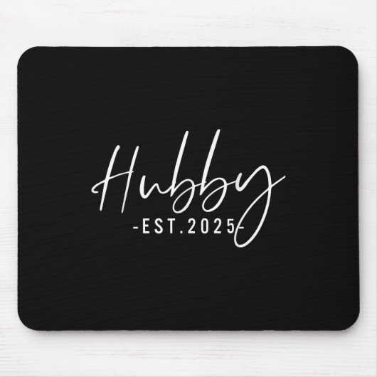 Hubby Est 2025 Just Married Honeymoon Husband Wedd Mousepad (Vorne)