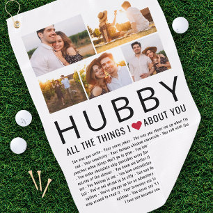 Hubby Foto Collage Dinge, die wir Liebe über Sie L Golfhandtuch