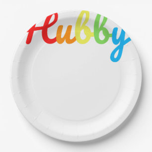 Hubby Gay Pride LGBT Wedding Gifts Flitterwochen Pappteller