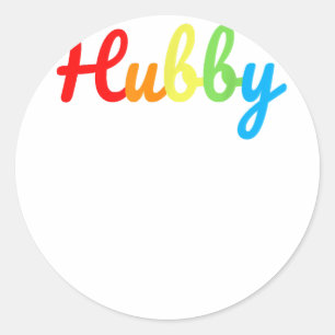 Hubby Gay Pride LGBT Wedding Gifts Flitterwochen Runder Aufkleber