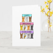 Hubby Happy Birthday Cartoon Cats Karte (Gelbe Blume)