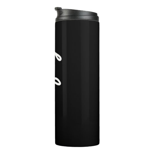 Hubby Husband-Geschenk Schwarz-weiß Elegant Stilvo Thermosbecher (Nach rechts gedreht)