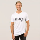 Hubby Just Married Red Heart Initials Wedding Tri-Blend Shirt (Vorderseite voll)