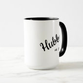 "Hubby-" Kaffee-Tasse ~ Schwarzes u. Weiß Tasse (VorderseiteRechts)