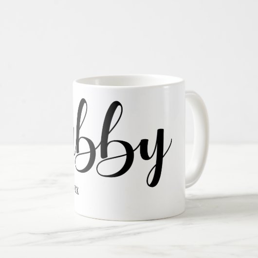 Hubby-Kalligraphie Kaffeetasse (VorderseiteRechts)