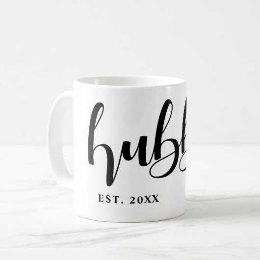 Hubby-Kalligraphie Kaffeetasse (Vorderseite Links)