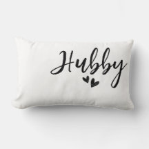 Hubby, minimalist wedding pillow 