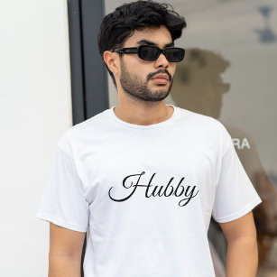Hubby Modern Honeymoon Black Script White Men's T-Shirt